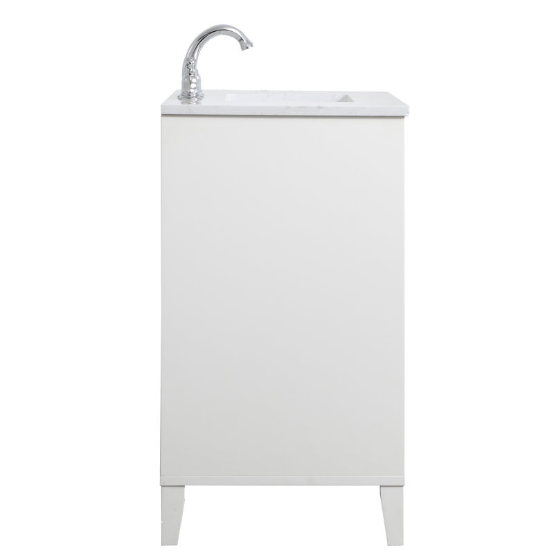 Mercury Row® Aleta 30'' Single Bathroom Vanity with Engineered Marble